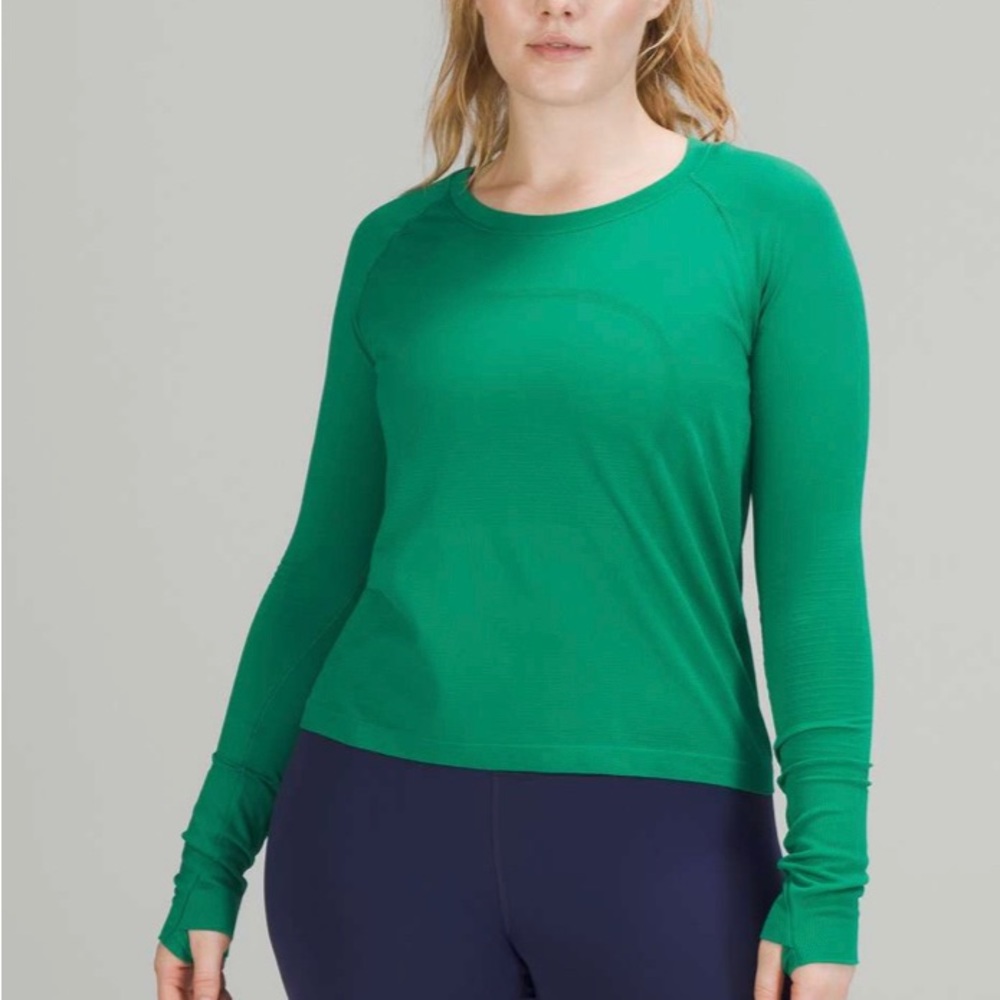 lululemon emerald ice swiftly tech long sleeve shirt race length